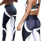 Pantalones Leggings de Deporte Yoga Fitness para Gimnasio Fruncidos de Diseño de Panal de Abeja de Cintura Alta