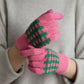 Holiday Plaid Pattern Smart Touch Winter Gloves