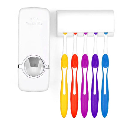 Dispensador Automático de Pasta Dental para el Hogar + Soporte para 5 Cepillos Dentales