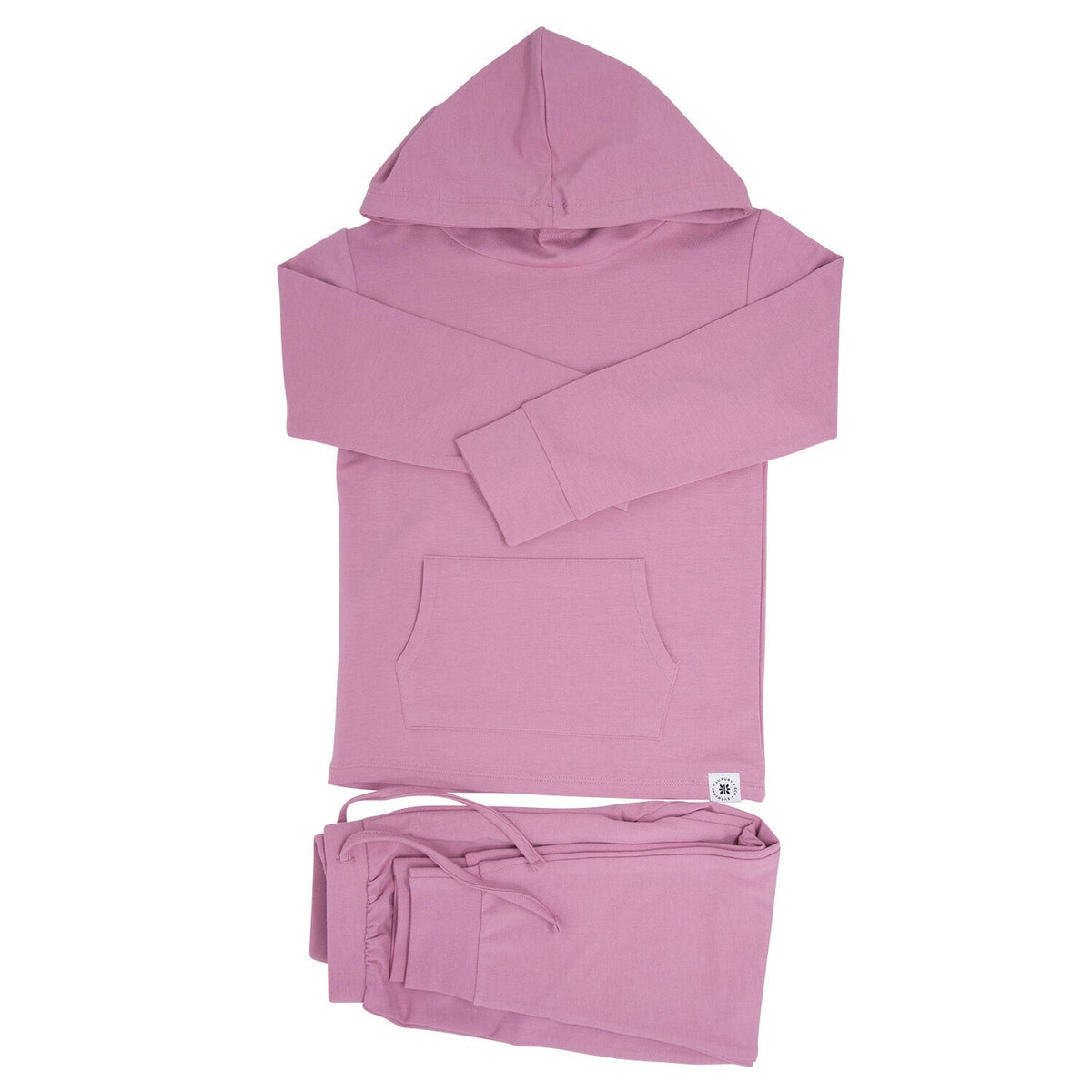 Conjunto jogger con capucha rosa loto