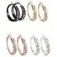 Hoop Earrings Inlaid Shiny Rhinestone For Ladies