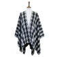 Houndstooth Printed Ruana Poncho Houndstooth Open Poncho