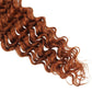 Pelo para trenzar 100 % humano a granel, ondulado profundo, color cobrizo 350