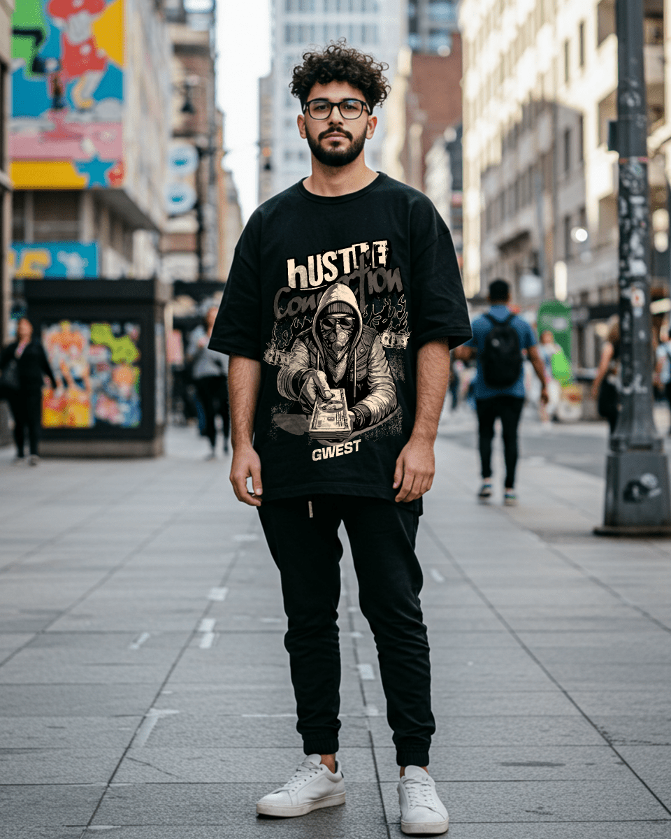G West Hustle Connection Oversized T-Shirt Mens