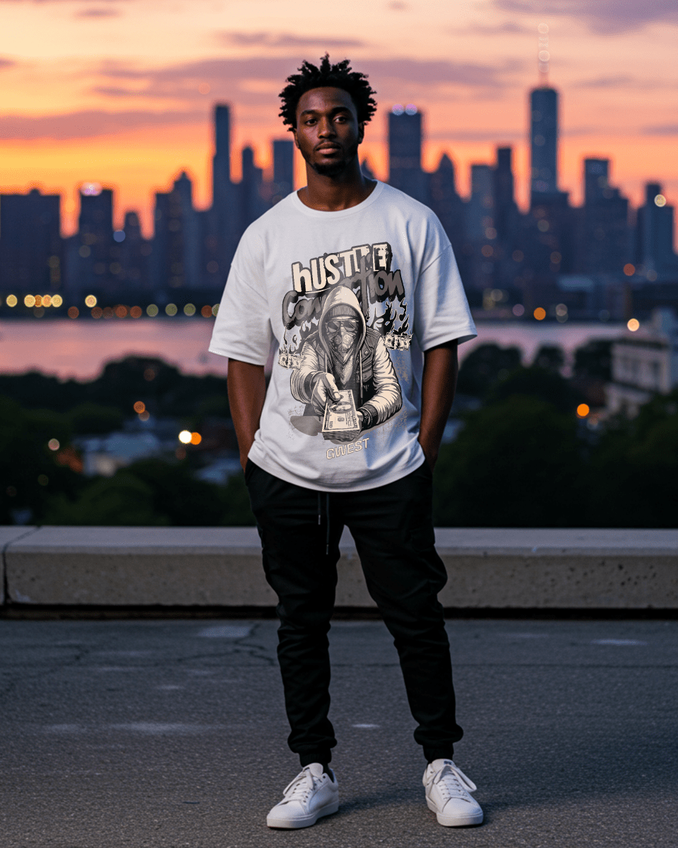 G West Hustle Connection Oversized T-Shirt Mens