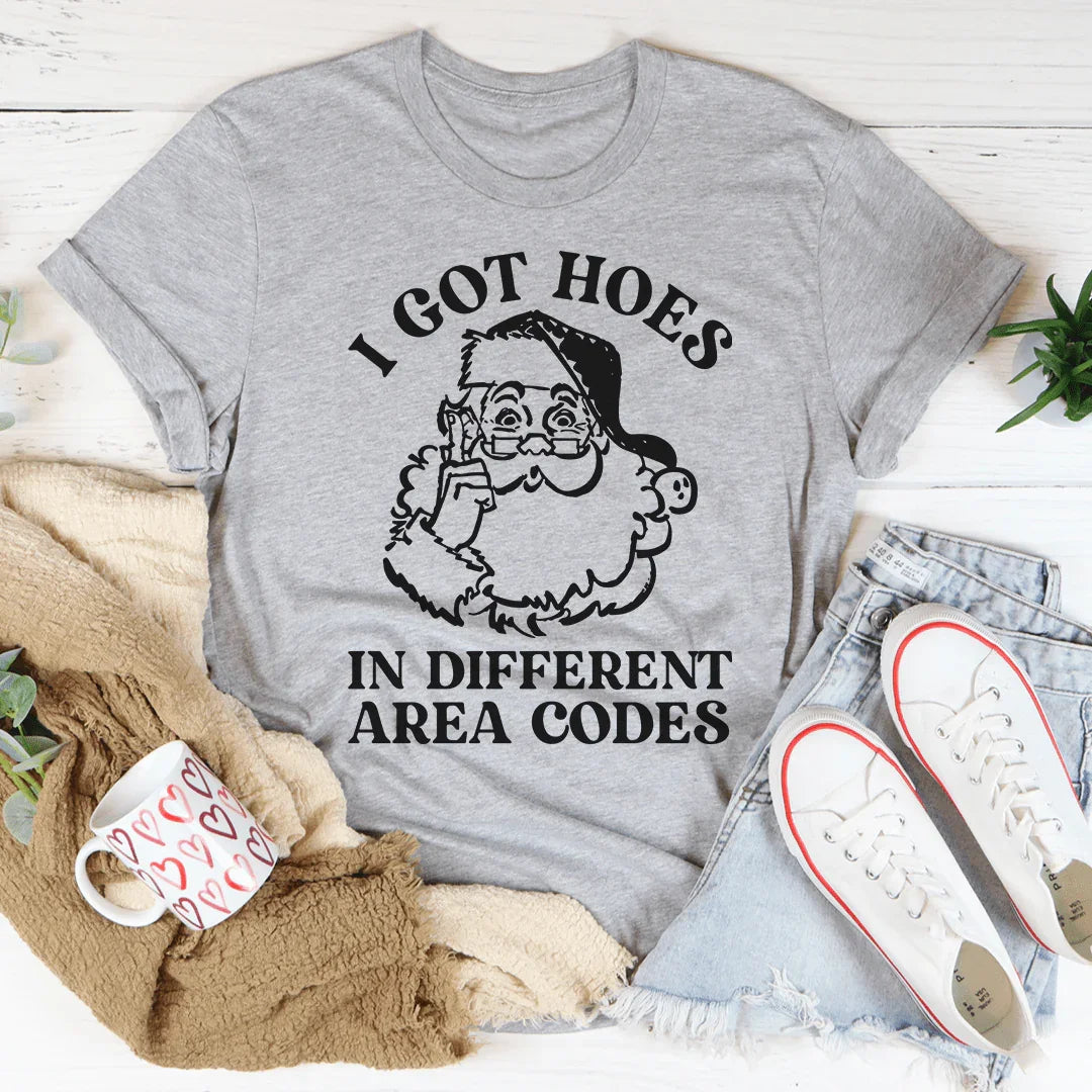 Funny Gardening & Plant Mom Top – "Hoes In Different Area Codes" Tee