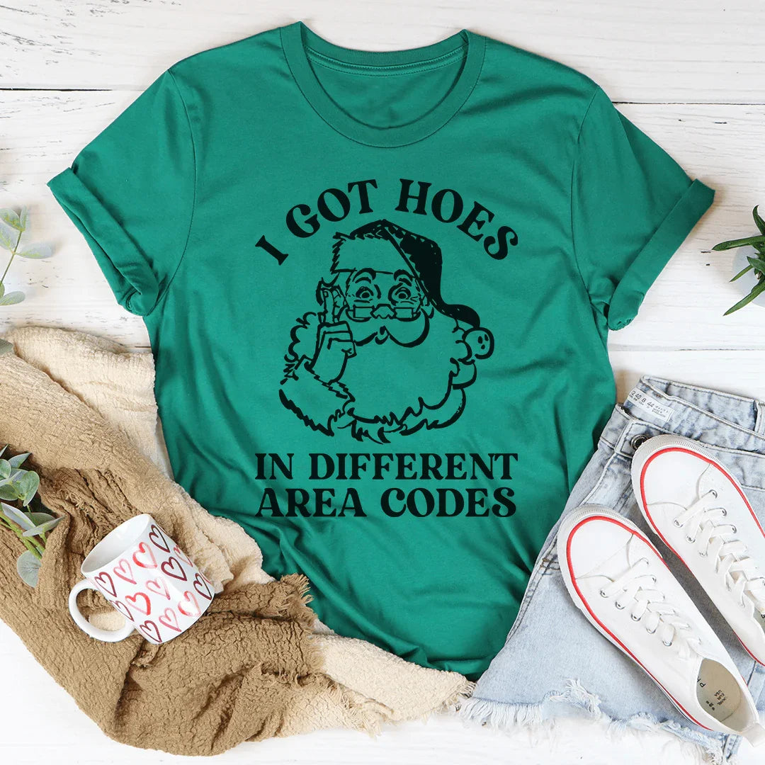 Funny Gardening & Plant Mom Top – "Hoes In Different Area Codes" Tee