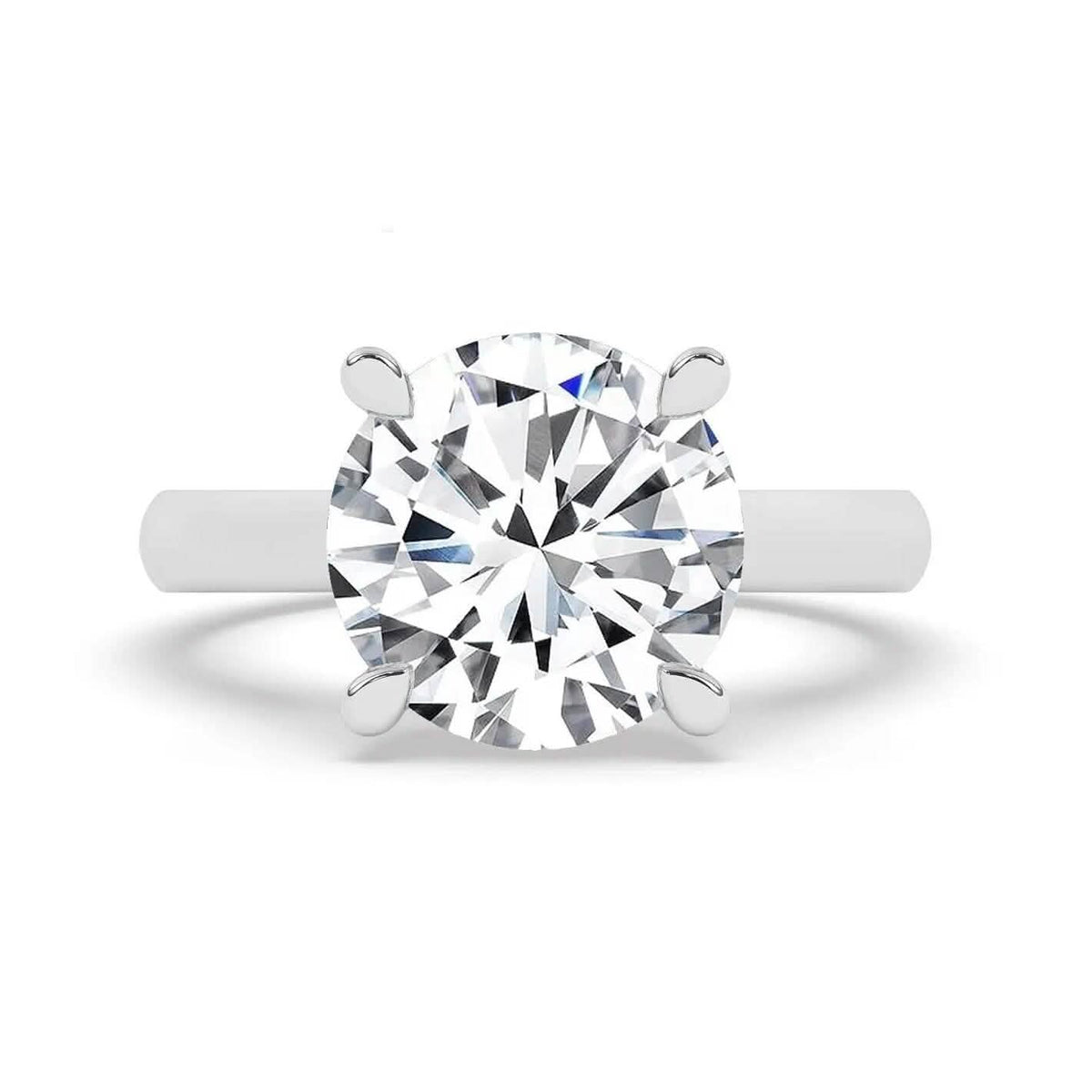 Anillo de compromiso con diamante redondo de laboratorio de 5 quilates, IGI, F/VS1, solitario, oro blanco de 18 quilates