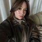 Overseize Distressed Brown Leather Jacket for All Retro, Casual Style - Classic Brown Designer leather jackets for women, Easter Sale