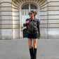 Vintage 90s Oversized Leather Bomber Jacket ,Distressed Black Real Leather Jacket,  Parisian Street Style Women’s Outerwear.
