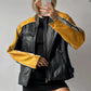 Ladies Black Premium Leather Bomber jacket, Oversize Black Jacket For All Retro, Biker Leather Jacket, Classic Designer leather Jackets.