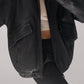 Women Handmade Oversize Bomber Leather Jacket, Women's Black Oversize Jacket, Ladies Christmas Gift, Gift for Her, 90's Style & Fashion