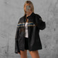 90's Vintage Oversize Jacket, women's Vintage Oversized Straight Jacket, Ladies Oversized Leather Jacket, ladies Boxy Classic bomber jacket