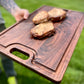 Large Cutting Board With Handles and Juice Groove 18x12, Walnut Reversible Wood Cutting Board, Doubles as a Wooden Serving Tray With Handles