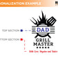 Personalized Gift For Dad, Dad Grill Master Cutting Board, Custom Grilling Gift For Dad, BBQ Gift For Dad, Custom Cutting Board - USA Made