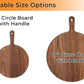 XL Walnut Paddle Cutting Board With Handle, Round Charcuterie Board, Wedding Gift, Charcuterie Board With Handle, 100% Handmade in the USA