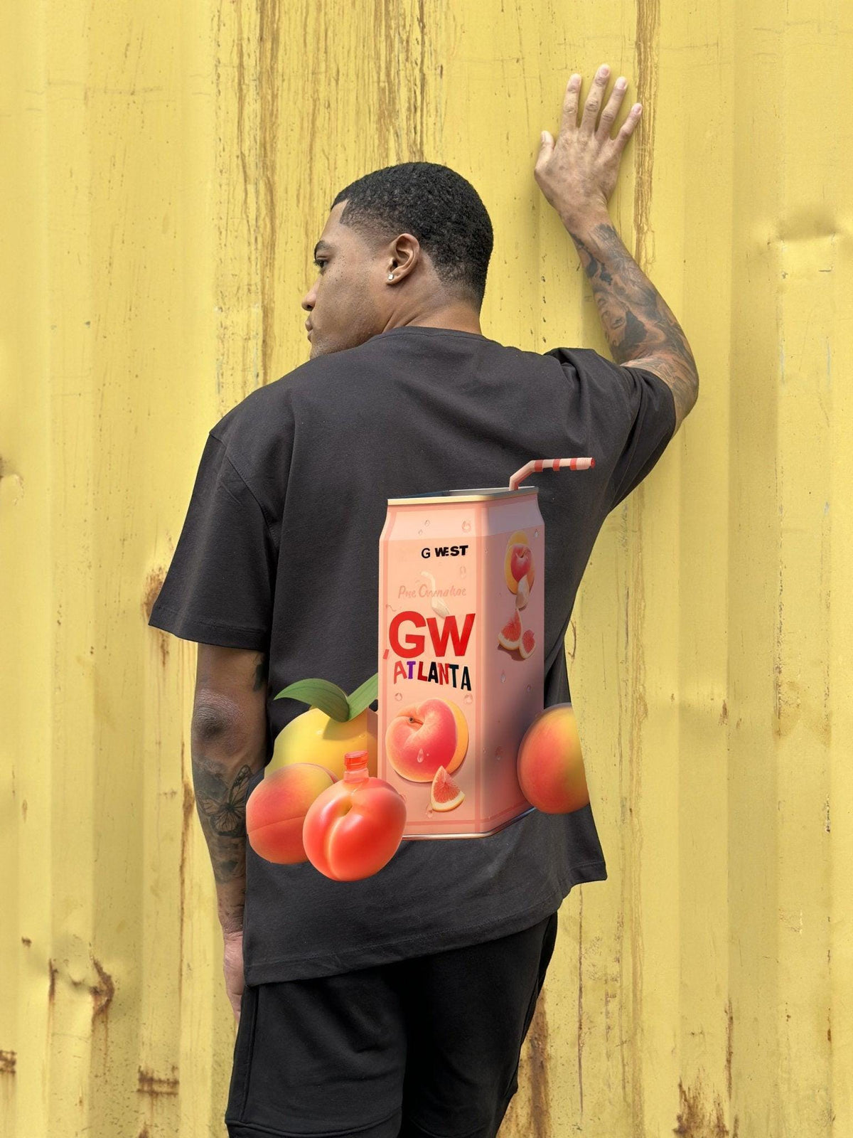G West Mens Oversize Atlanta Peach Tee