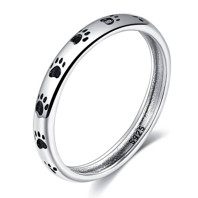 Anillo de plata de ley 925 con huella de gato INALIS