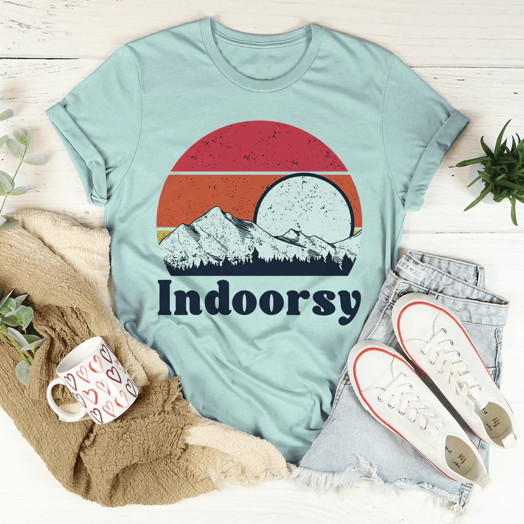 Cozy Homebody Aesthetic Shirt – "Indoorsy" Retro Graphic Tee