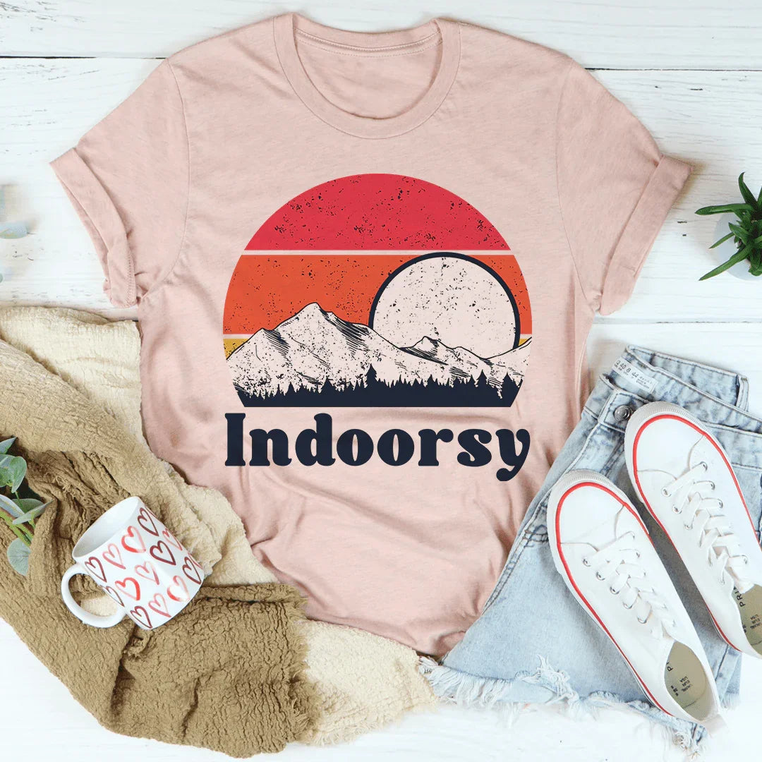 Cozy Homebody Aesthetic Shirt – "Indoorsy" Retro Graphic Tee