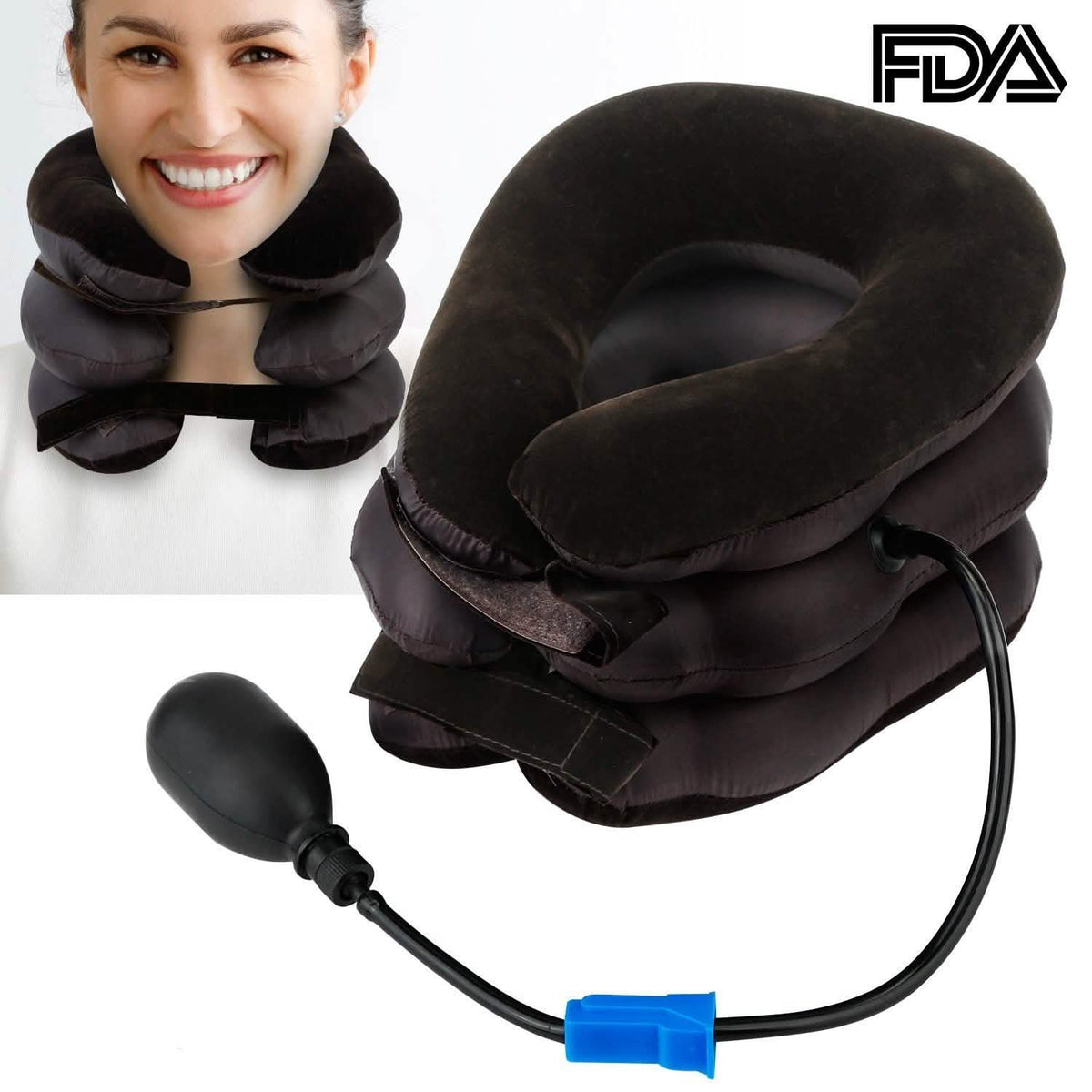 Almohada inflable de tracción cervical para el cuello