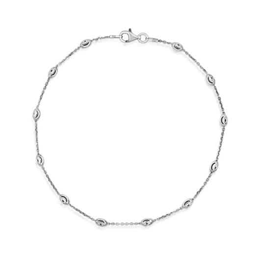 Tobilleras italianas de plata de ley de 25,4 cm