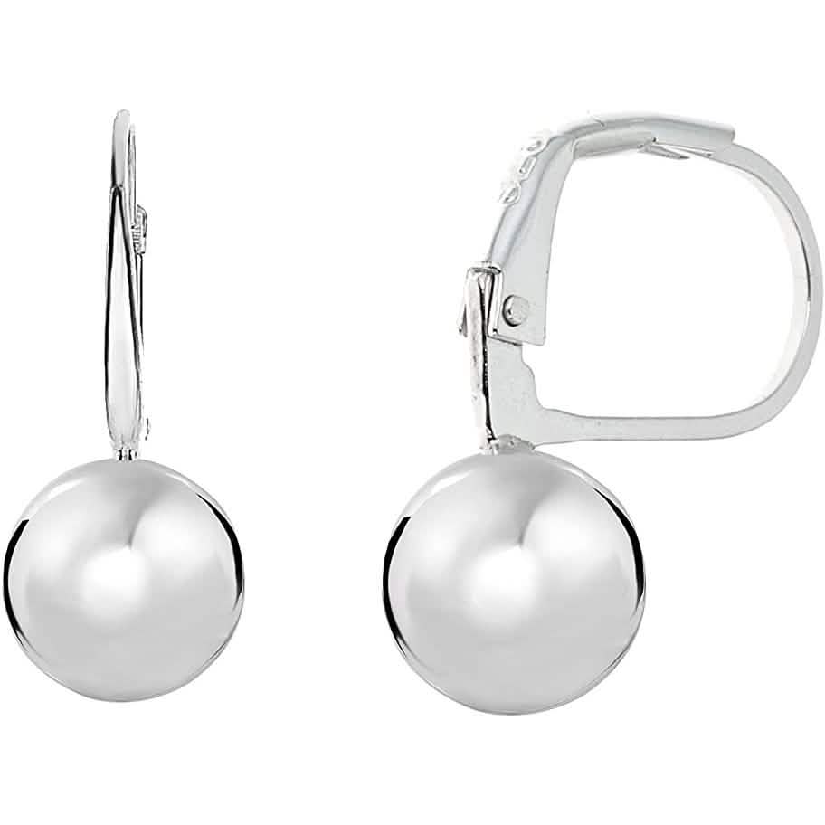 Pendientes de Bola con Cierre Palanca de Plata Esterlina Italiana de 6mm