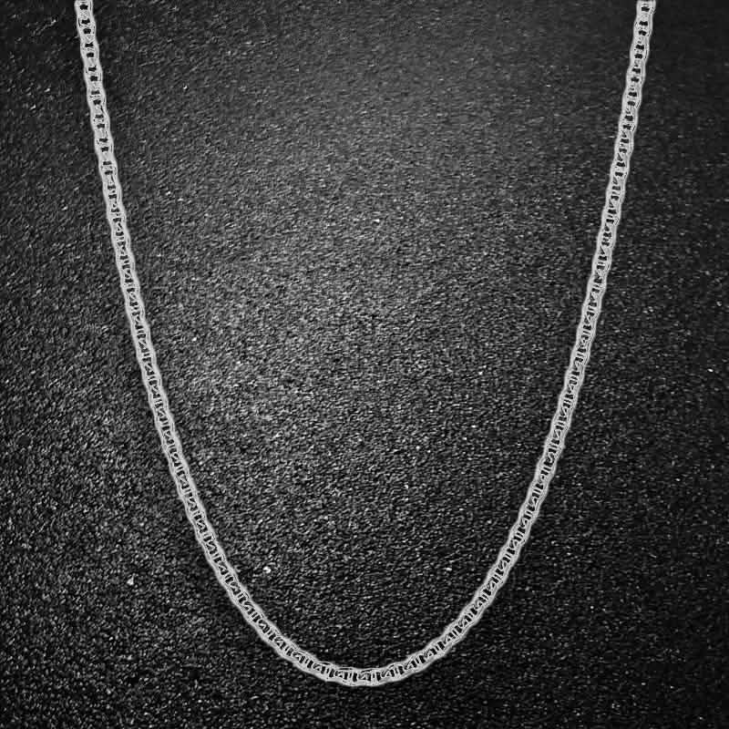 Cadena Mariner de plata de ley italiana
