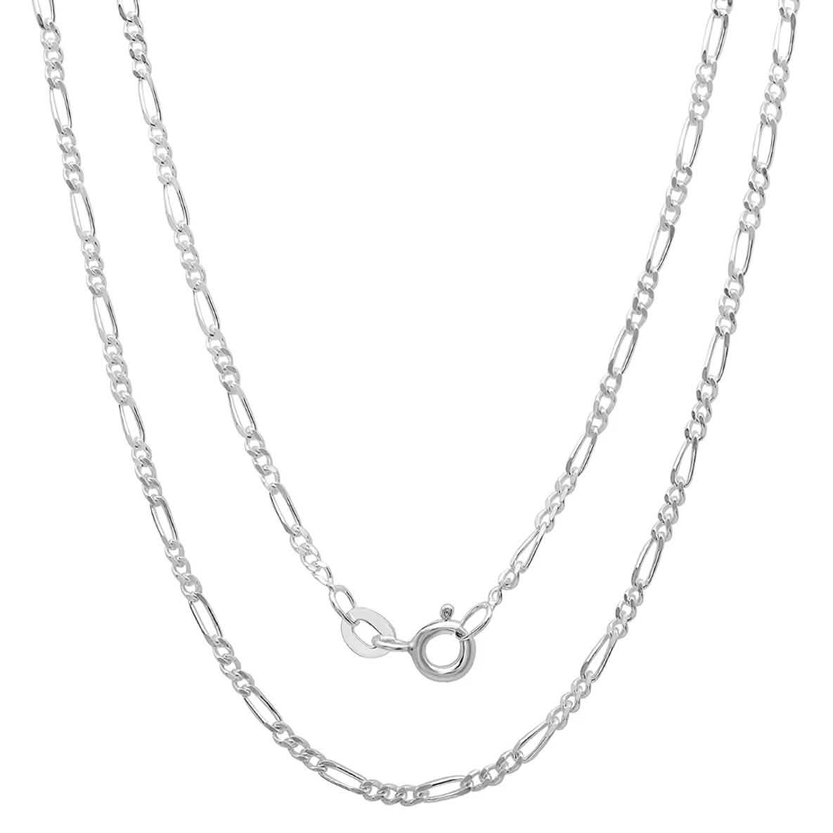 Cadena unisex de plata de ley Figaro italiana