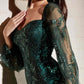 Cinderella Divine J816 Removable Long Sleeve Off the Shoulder Gown