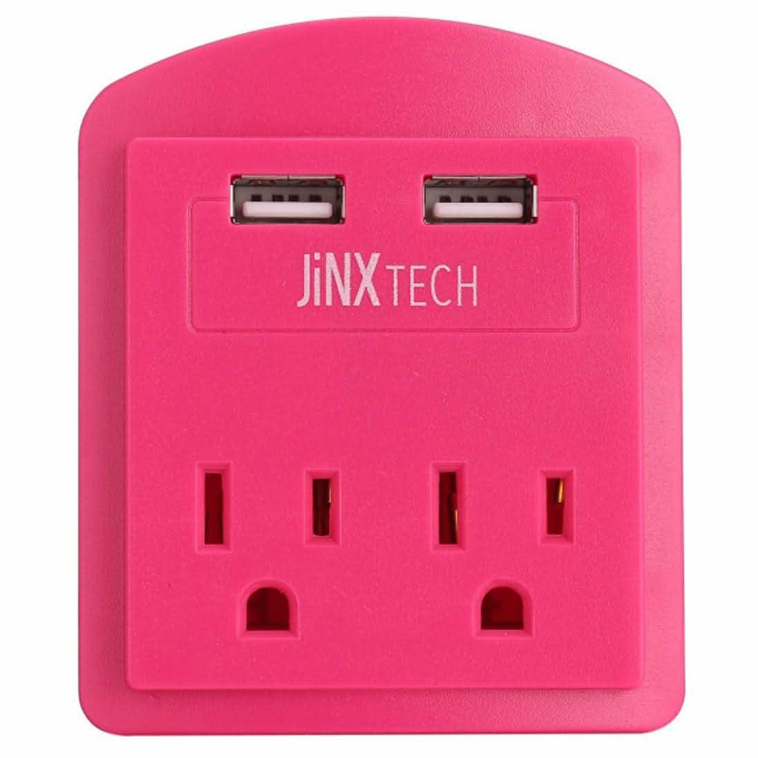 JinxTech Enchufe de Pared de 2 Tomas con USB Dual