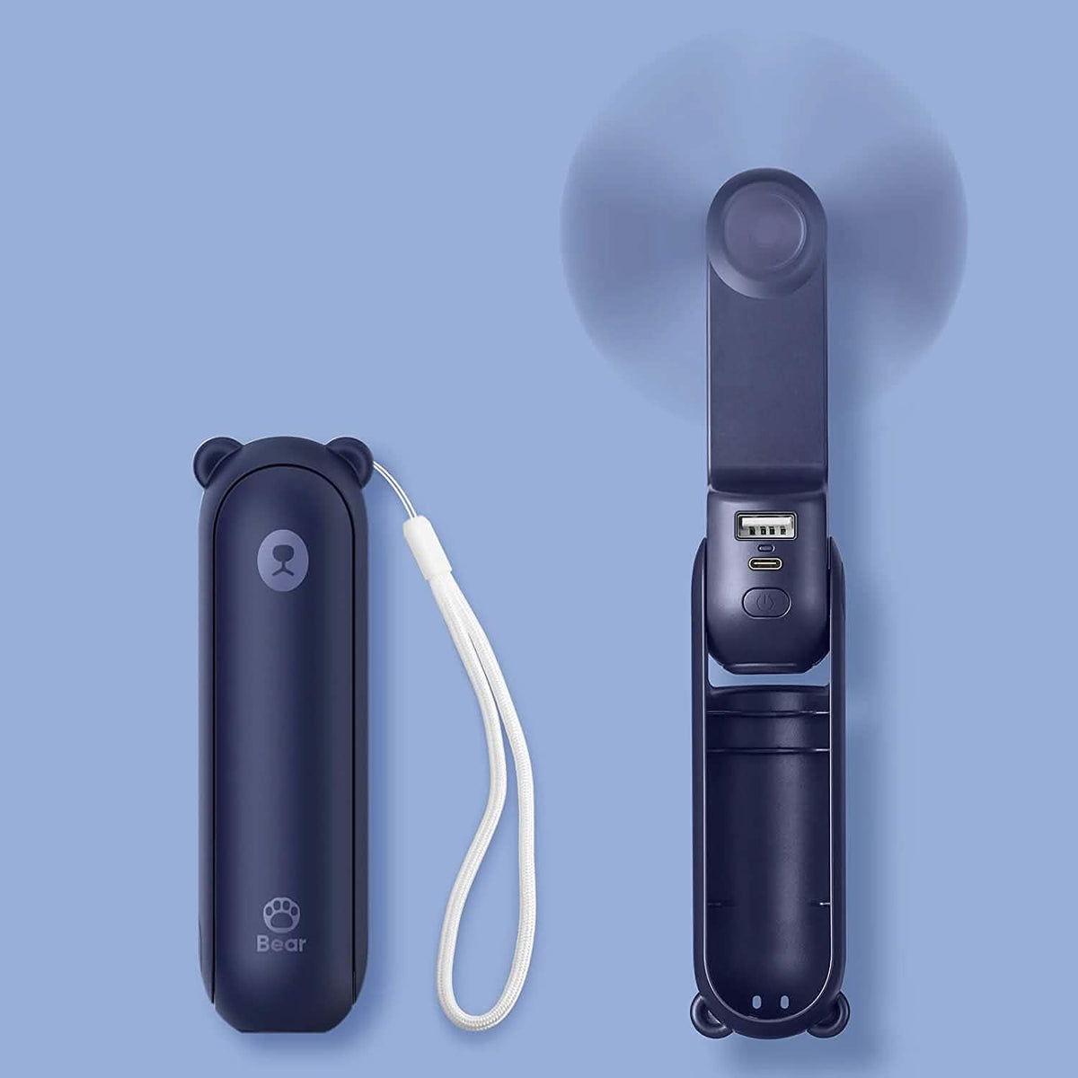 JISULIFE Mini Ventilador de Bolsillo Portátil 3 en 1 con Batería Externa