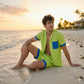 Key Lime Hybrid Short, Compression Lined Swim and Resort Trunk