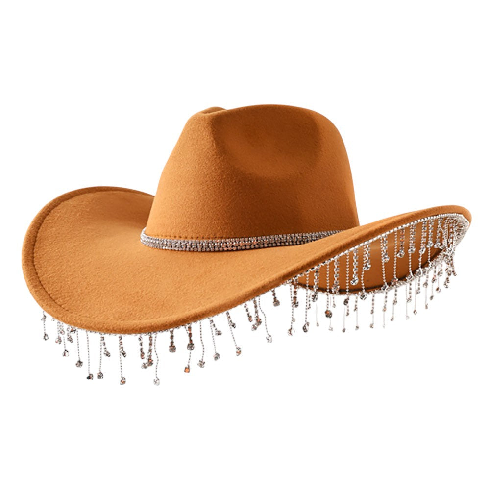 Rhinestone Band with Pointed Stones Paved Cowboy Western Hat
