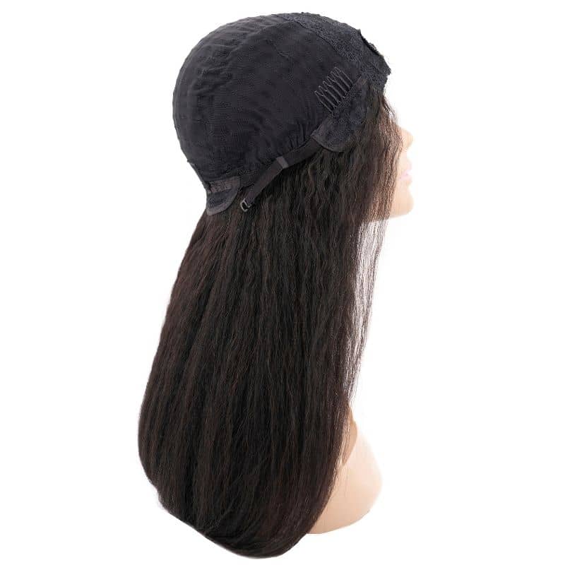 Peluca de cabello humano 100% de parte en U liso y rizado