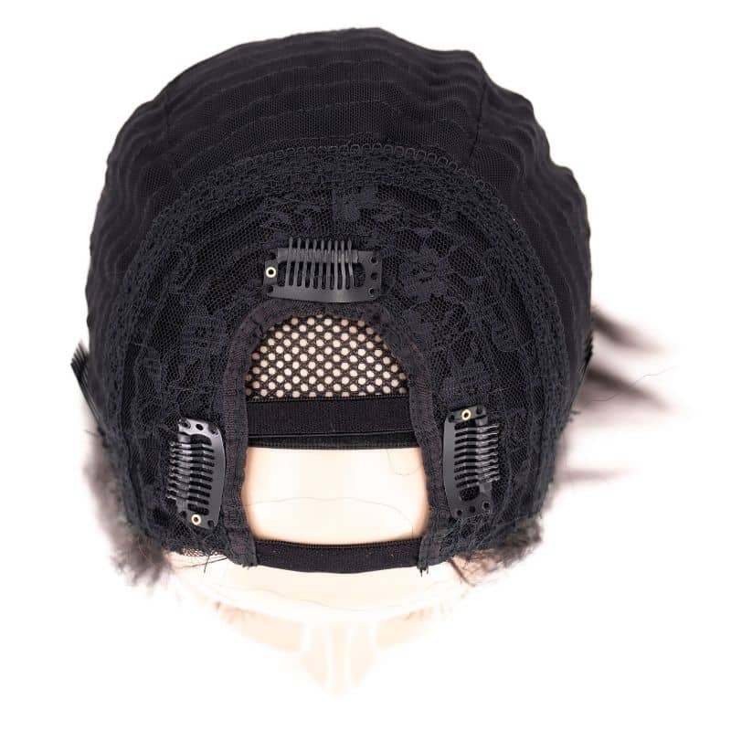 Peluca de cabello humano 100% de parte en U liso y rizado
