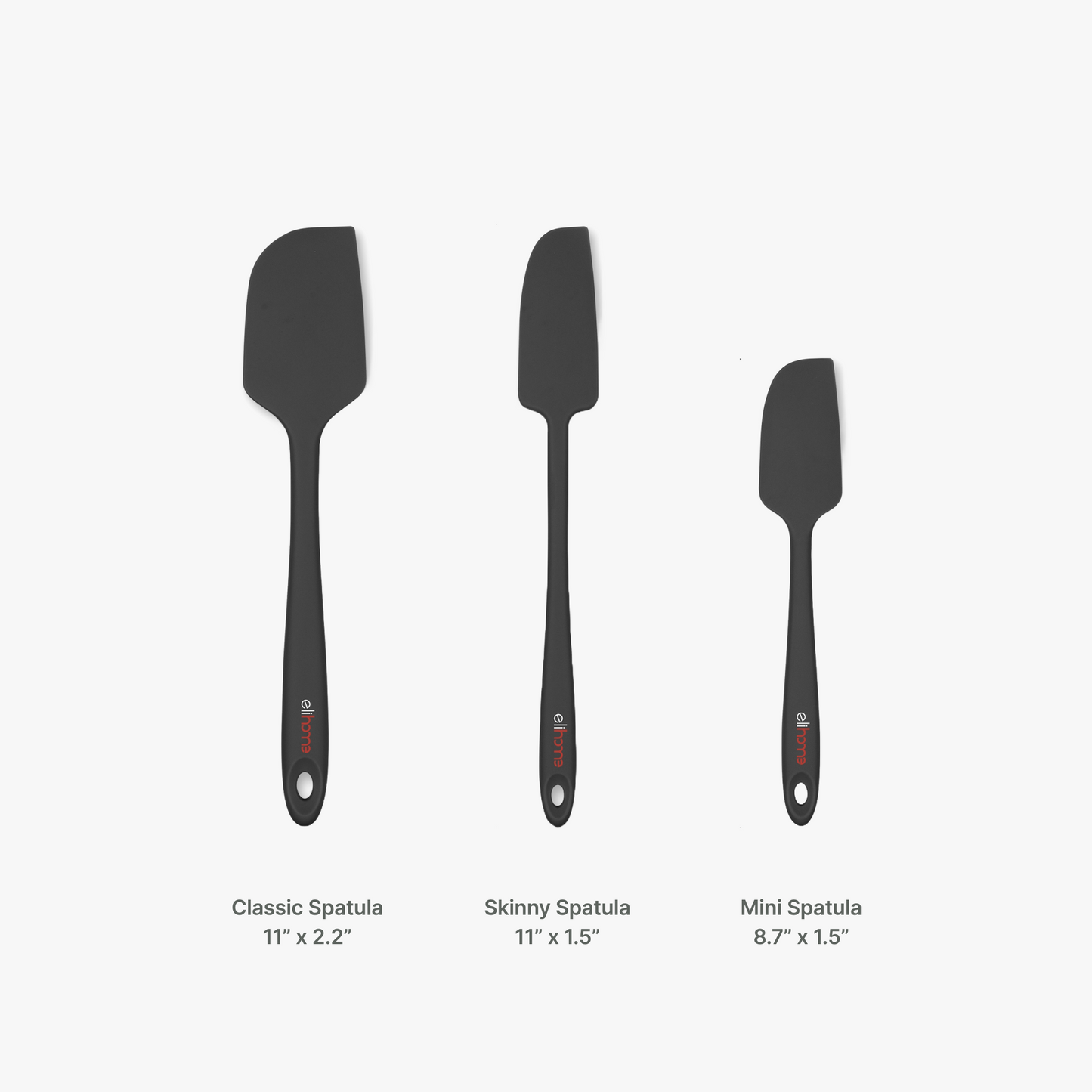 Elihome 8 Piece Silicone Spatula Set - Teal Grey
