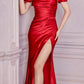 Vestido de satén drapeado entallado Cinderella Divine KV1056