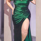 Vestido de satén drapeado entallado Cinderella Divine KV1056