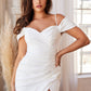 Cinderella Divine KV1057W Crepe Off the Shoulder Dress