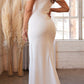 Cinderella Divine KV1057W Crepe Off the Shoulder Dress