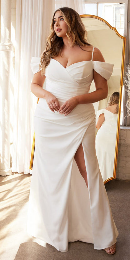 Cinderella Divine KV1057WC Vestido de crepé con hombros descubiertos
