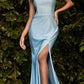 Cinderella Divine KV1063 Rhinestone Embellished Stretch Satin Gown