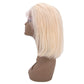 Peluca Bob Rubia Lisa de Pelo 100% Humano con Encaje Transparente 13x4