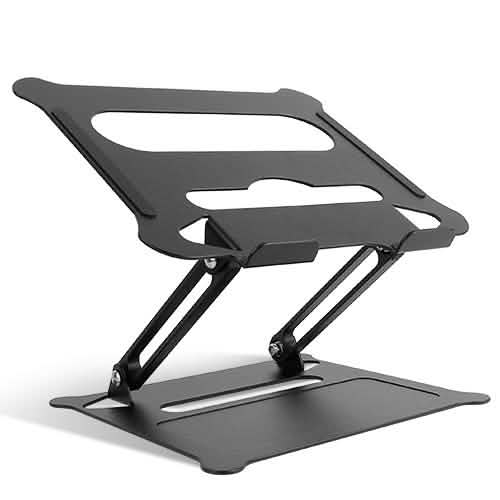 Soporte para laptop de aluminio con ángulo ajustable, elevador para computadora, ventilación de calor