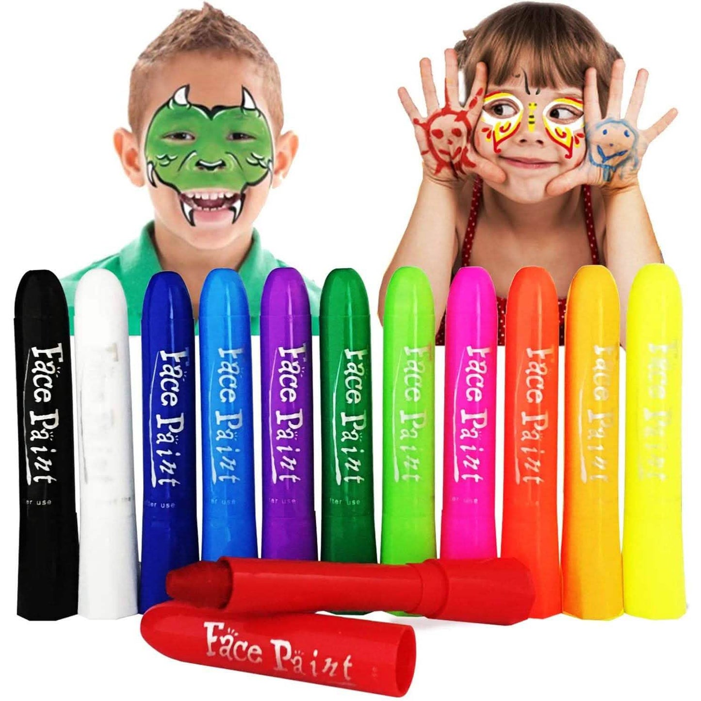 Pinturas faciales en crayón Lasten de 12 colores