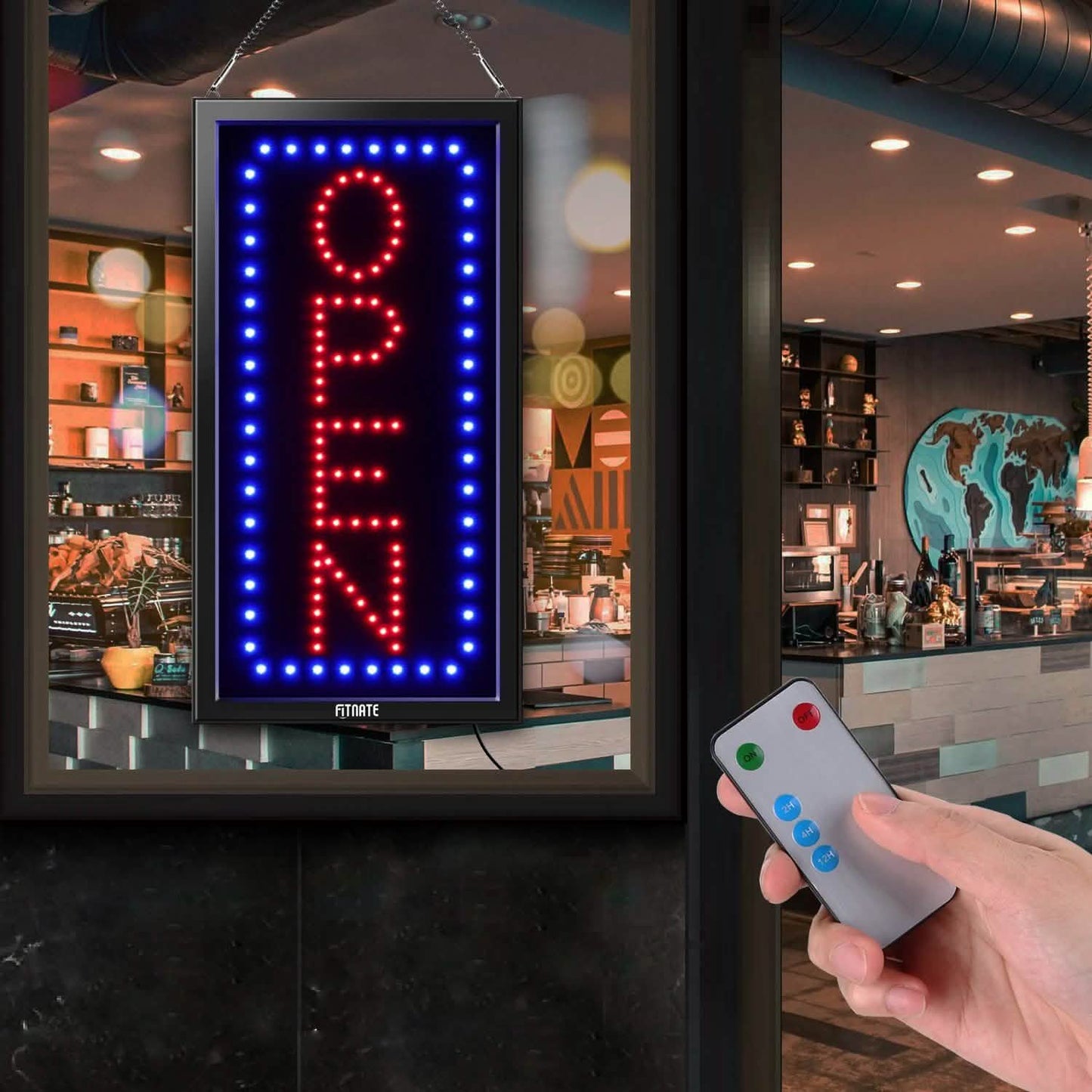 Tablero de publicidad LED abierto con control remoto y función de temporizador