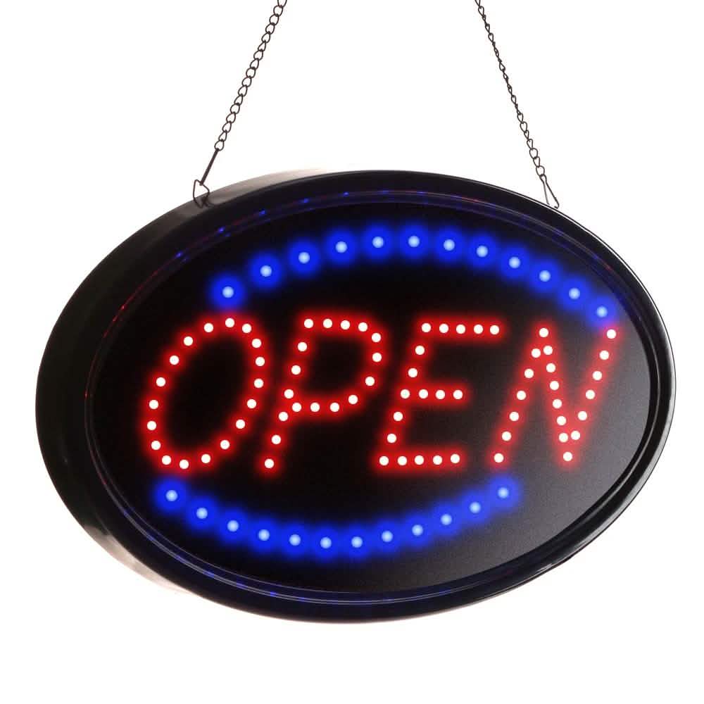 Letrero LED ABIERTO Cartelera Eléctrica Panel Brillante Anuncio Intermitente Ventana