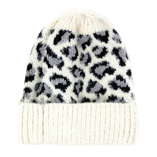 Leopard Print Beanie Hat Leopard Pattern Winter Hat