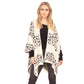 Leopard Printed Ruana Poncho Animal Pattern Poncho